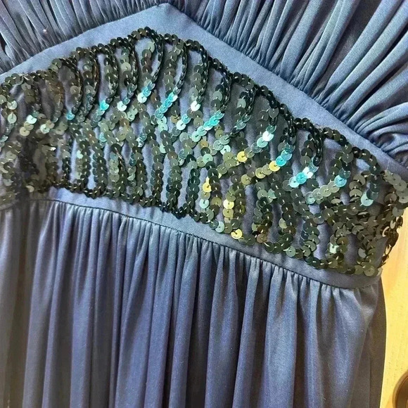 Lizzy & Johnny Lucero Disco Studio 54 Blue 
Shimmer Jumpsuit Size 10 - Picture 3 of 6